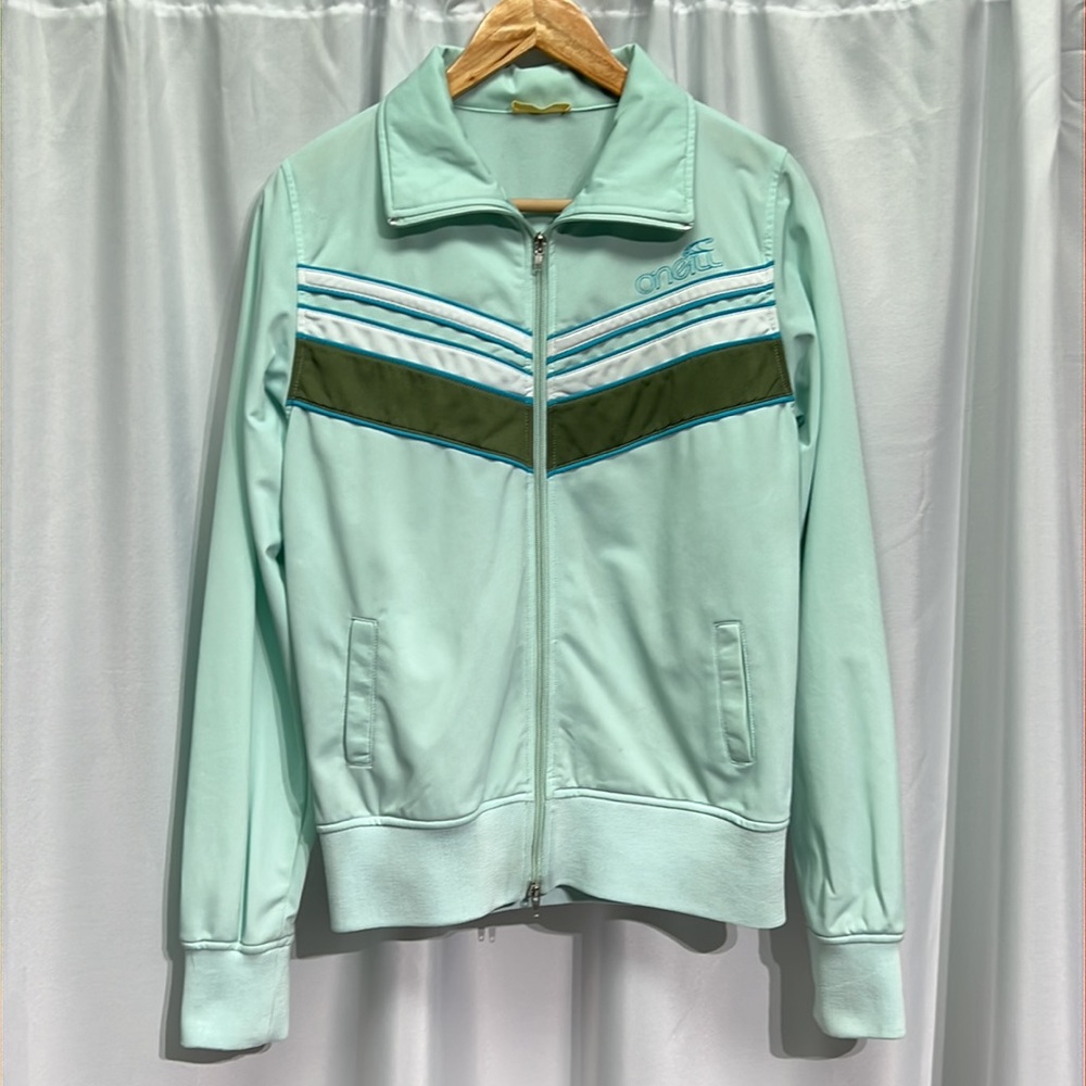 O’Neill 100 Yard Dash Jacket In Mint, Olive and Blue - size Large
